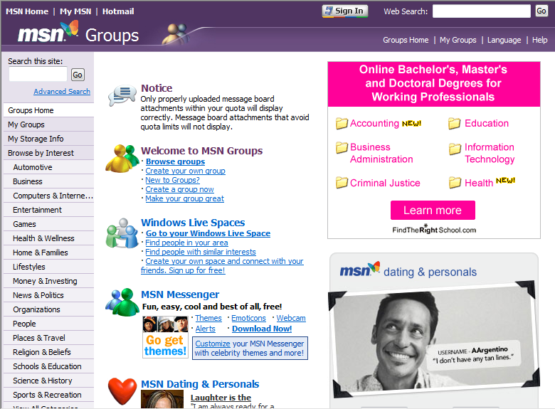 MSN Groups (2002)